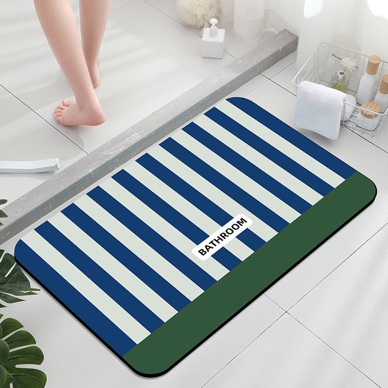 Zara Home Bathroom Accessories - Keset kamar mandi anti-selip, karpet biru