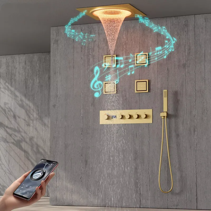 Home In Bathroom - Set Shower LED Pintar dengan Musik,