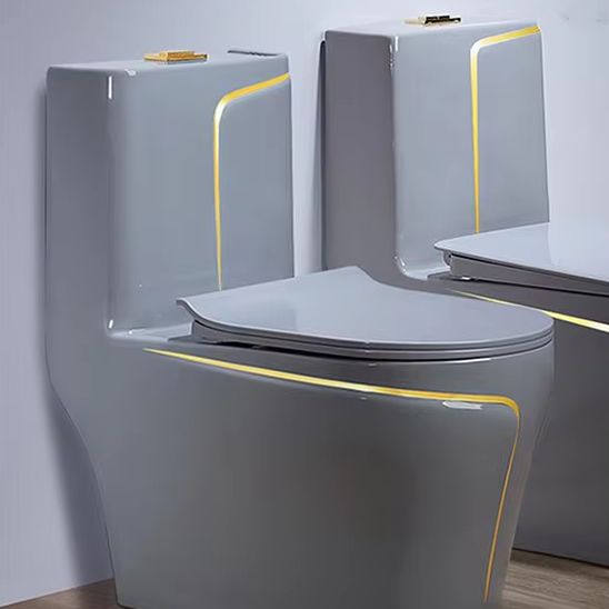 Home Bathroom Ware - Kloset Duduk Keramik Abu-abu Satu Bagian,