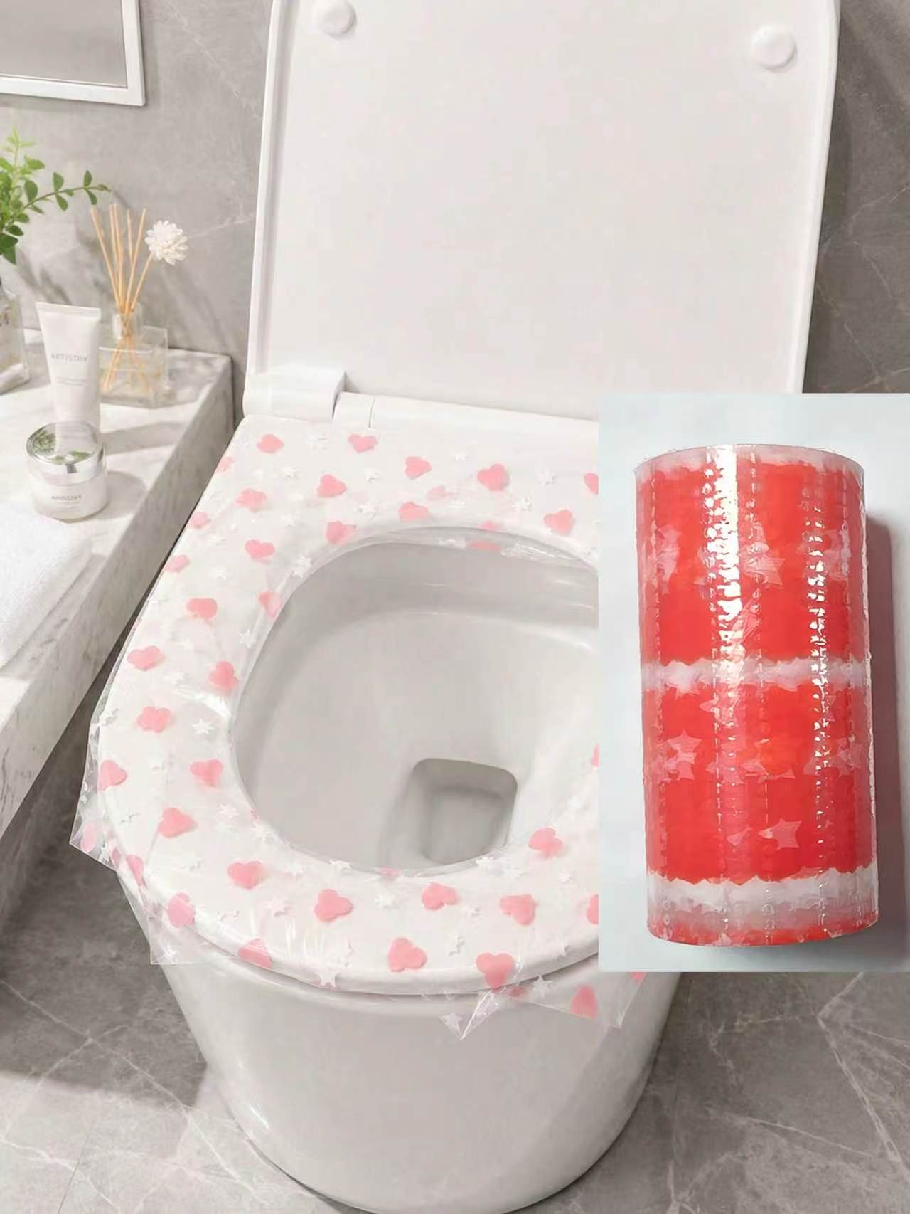 Home Bathroom Supplies - 133 buah/rol penutup dudukan toilet sekali