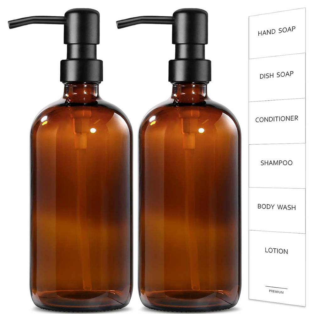 Zara Home Bathroom Accessories - Dispenser Sabun Kaca Amber, 2 Paket