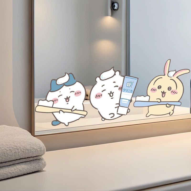 Stiker Cermin Chiikawa Motif L - Home Bathroom Supplies ulasan dan harga