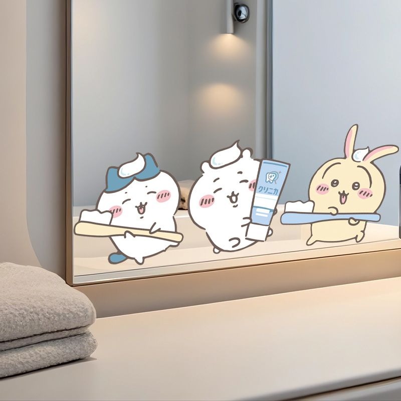 Stiker Cermin Chiikawa Motif L - Home Bathroom Supplies ulasan dan harga