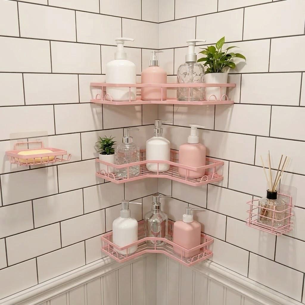 5Pcs Set Rak Penyimpanan Kamar - Home Essentials Bathroom Organizer ulasan dan harga