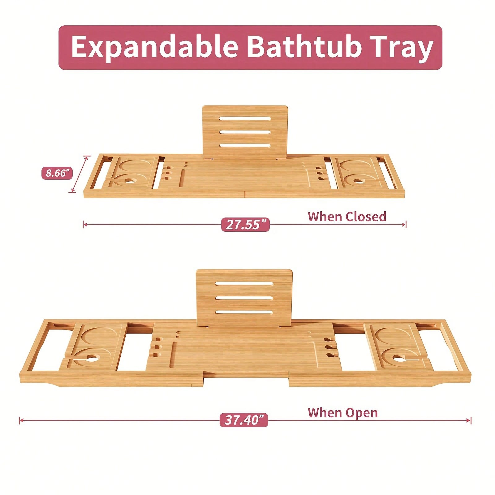 Bamboo Bathtub Caddy Tray, Org - Home Essentials Bathroom Organizer ulasan dan harga