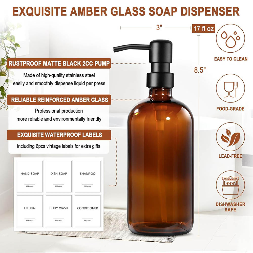 Dispenser Sabun Kaca Amber, 2  - Zara Home Bathroom Accessories ulasan dan harga